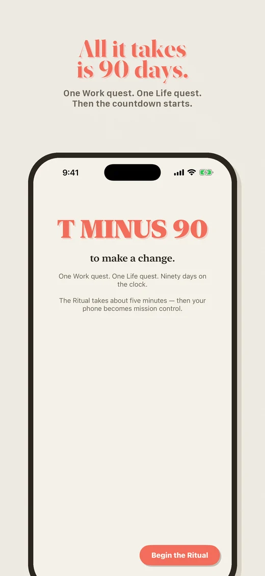 T minus 90: The ritual