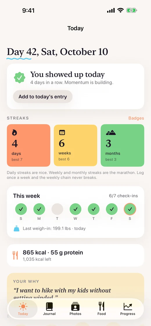 TransformationBuddy on iPhone